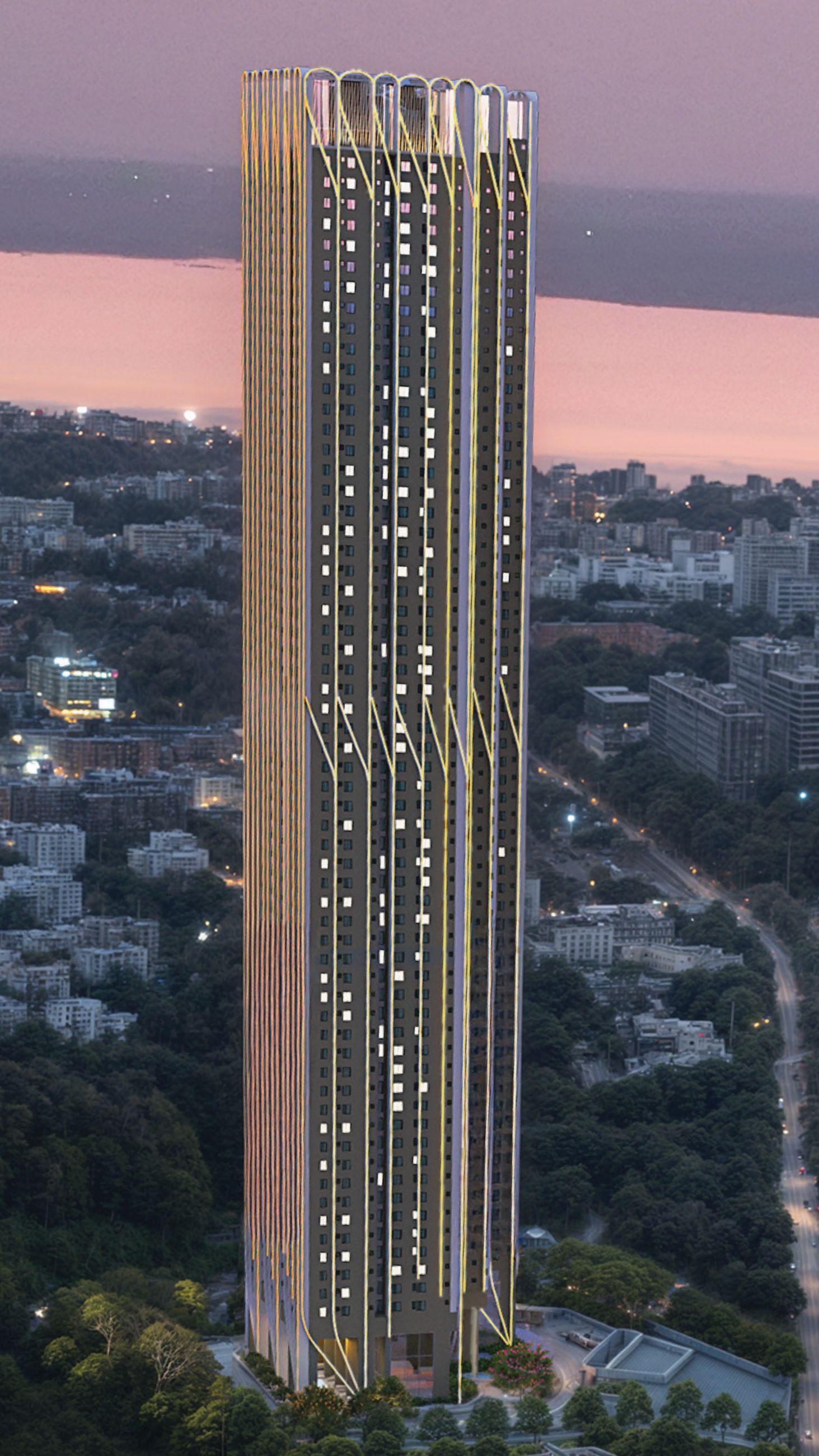 One — Tower at dusk