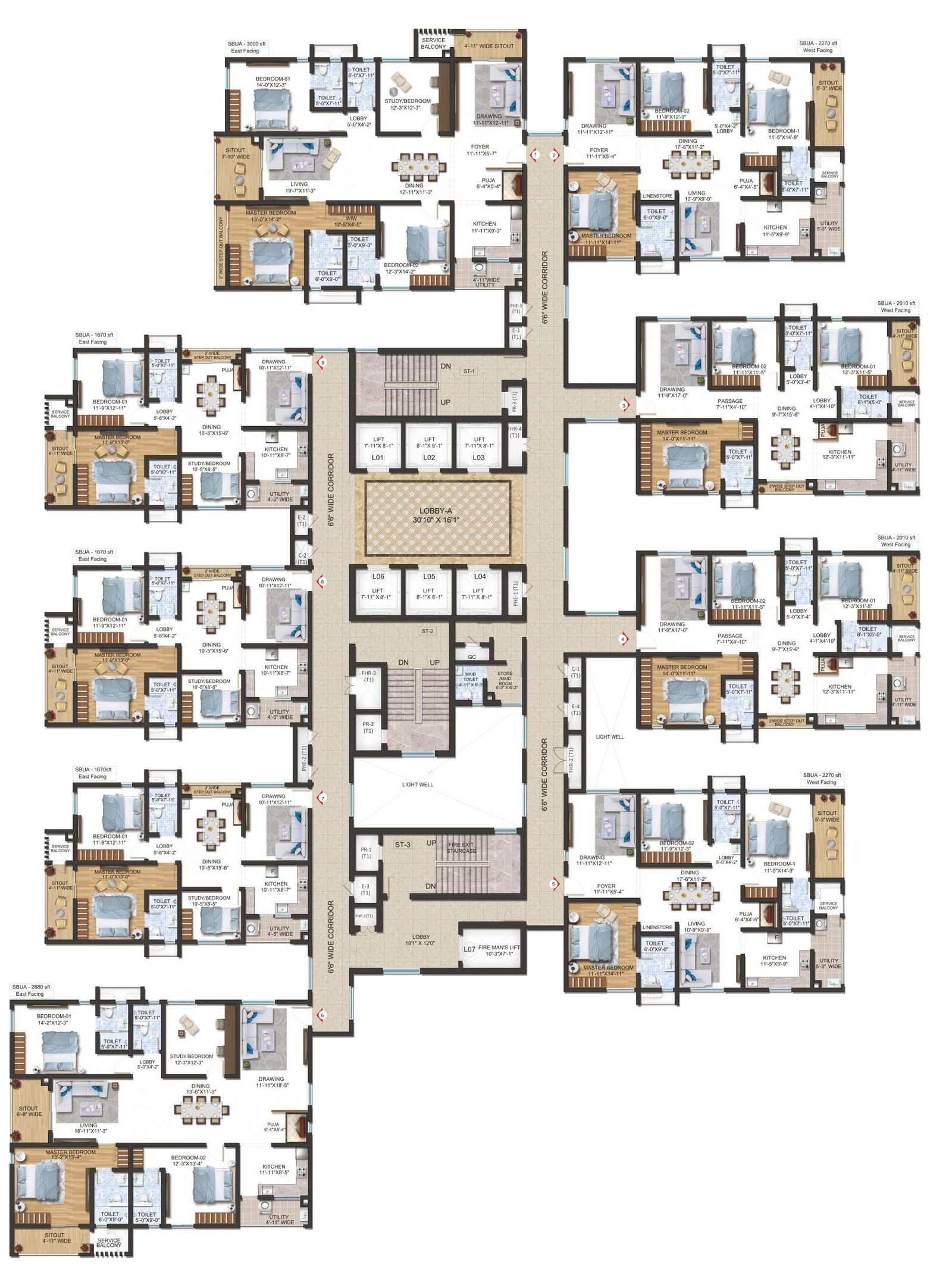 The Olympus Typical floor plan