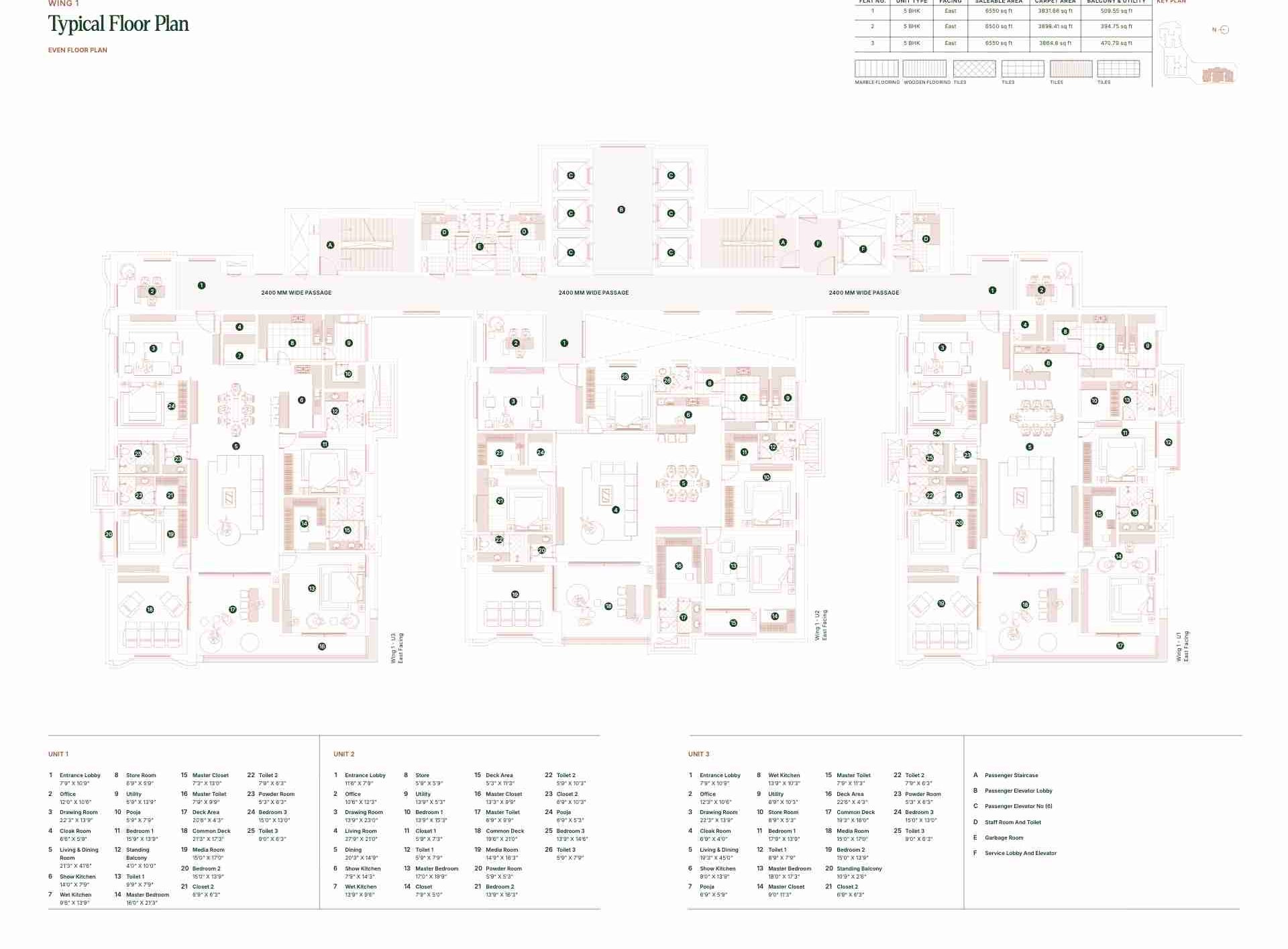 Palais Royale Typical floor plan